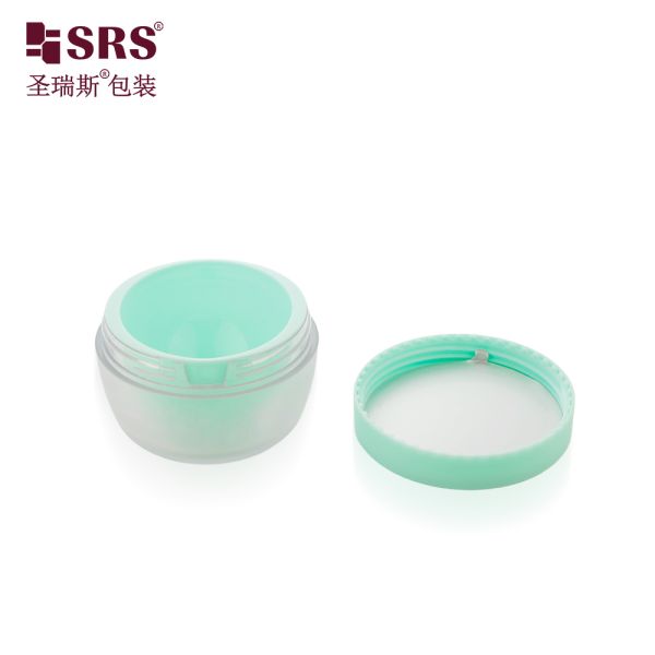 SRSJS 50g Special Shape PET Double Wall Cream Jar Container For Face Cream Customize Painting Frosted Matte Finished Jars
