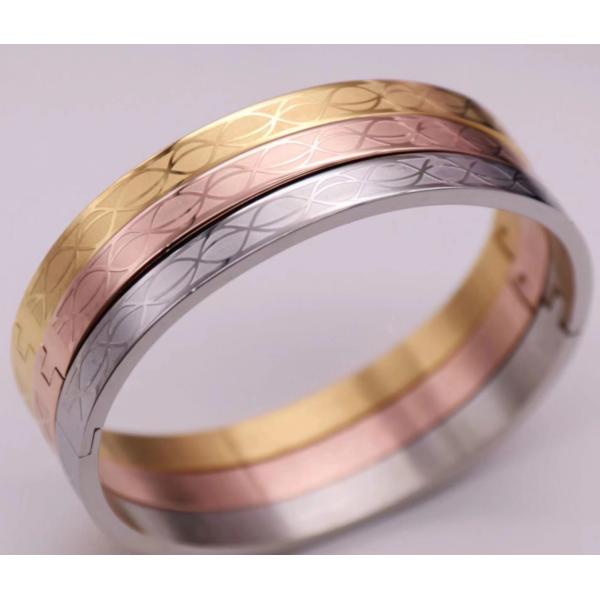 Fashion Luxury Women Stainless Steel Bangles Bracelet Jewelry Couple Bracelet