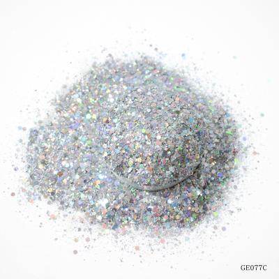 Fine Holographic Rainbow Chunky Glitter Mix Laser Powder For Body Halloween Decoration