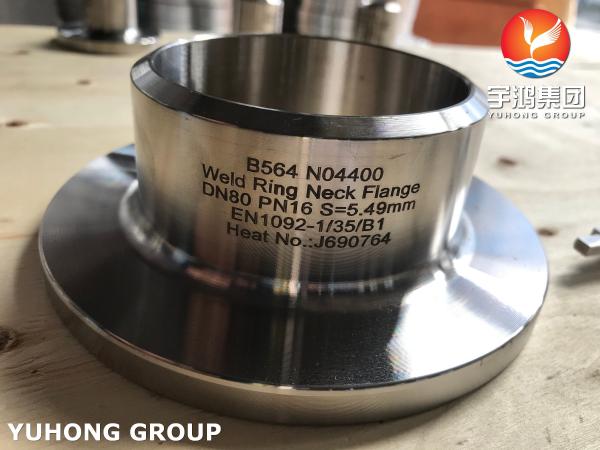 ASTM B564 UNS NO4000 Soldagem Neck Ring Face Flange EN1092-1
