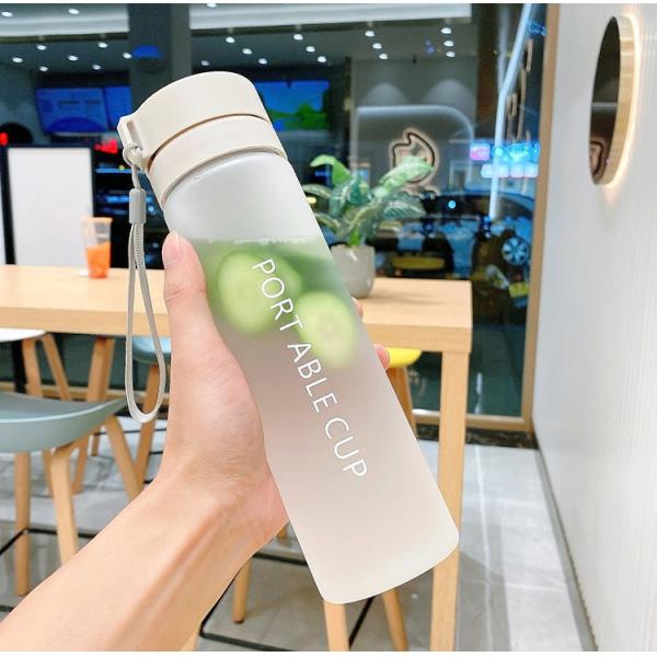 Food Grade High Temperature Resistance Leakproof Frosted Plastic Water Bottle With Strap