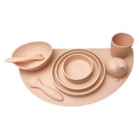 Catégorie comestible de silicone d'ensemble de cuvette et de plat d'aspiration de plaine de bébé avec la cuillère