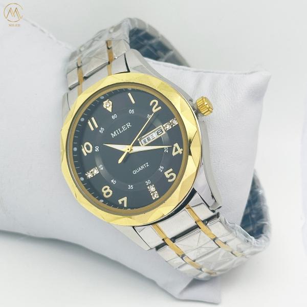 Miler Luxury Men Quartz Watch Waterproof Date Week Luminous Wristwatch Stainless Steel Men's Watches