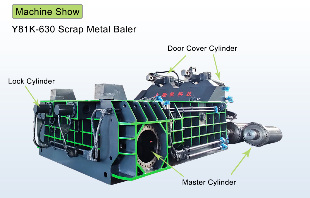 Автоматический ненужный Baler металлолома гидравлический для медного Y81K-630 600*600 Mm