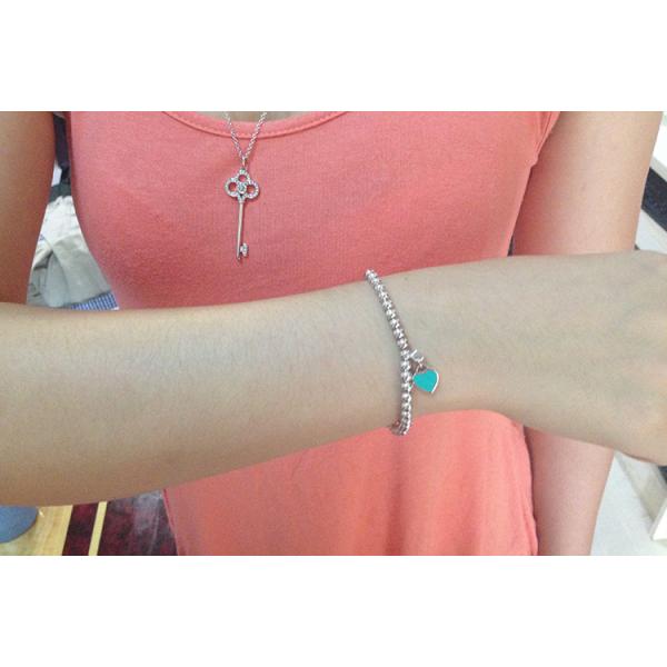 925 sterling silver bead chain enamel love bracelet wholesale