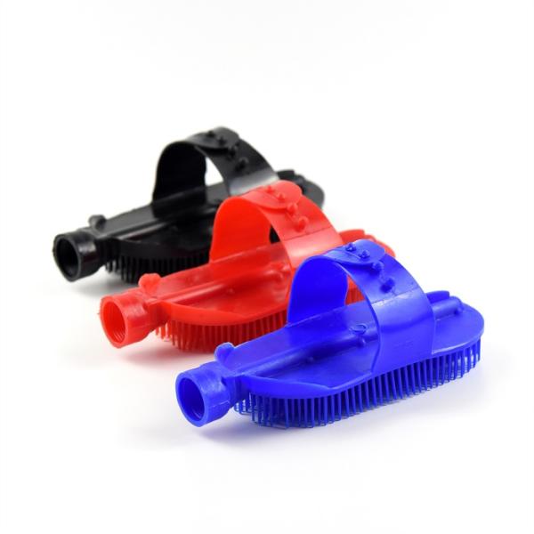 Голубой гребень карри холить лошади, пластиковый гребень карри с приложением шланга