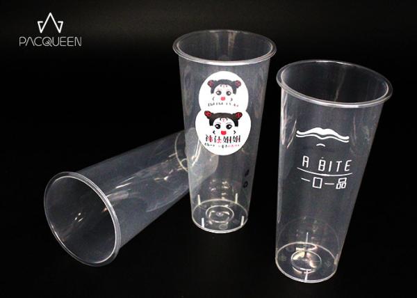 Thick Translucent Cold Drink Disposable Cups PP Materials For Smoothies / Fruit Tea