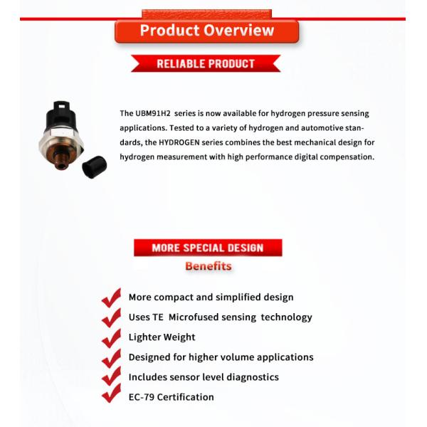 TE Capteur de pression de stockage d'hydrogène et de ligne motrice pour la mobilité à pile à combustible EC-79 316L