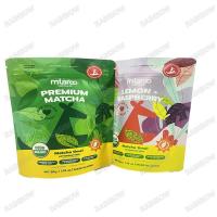 Impressão personalizada Waterproof Mylar Saco colorido Brilhante Biodegradável Bolsa de alimentos Recoberta fechado Zipper Stand Up Saco com lágrima não