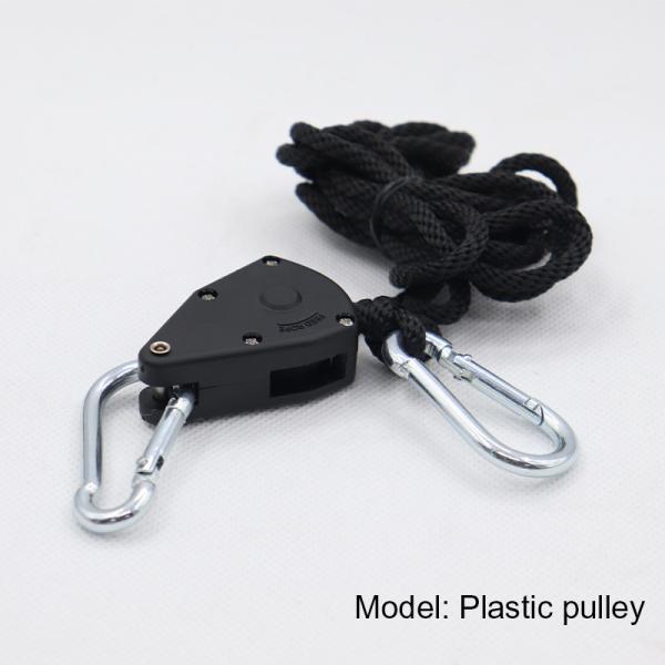 Black Adjustable Grow Light Metal Rope Ratchet Pulley For Greenhouse Indoor Plant