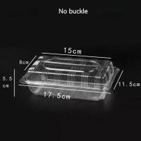 PET Rectangular / Cuadrado transparente bisagra Clam Vacuo Formado Rollo de pastel Sushi Frutas Para llevar Caja transparente con tapa