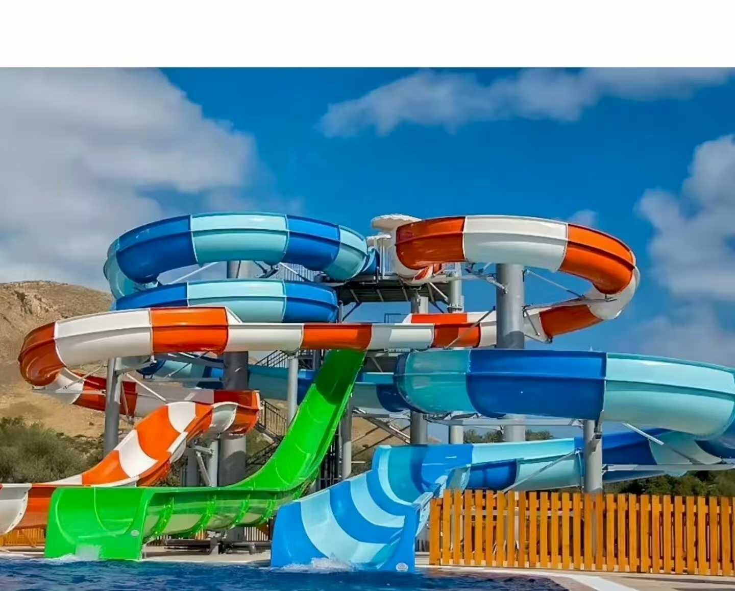 Children's Combination Slide Custom FRP & 304 Stainless Steel Water Park Slide