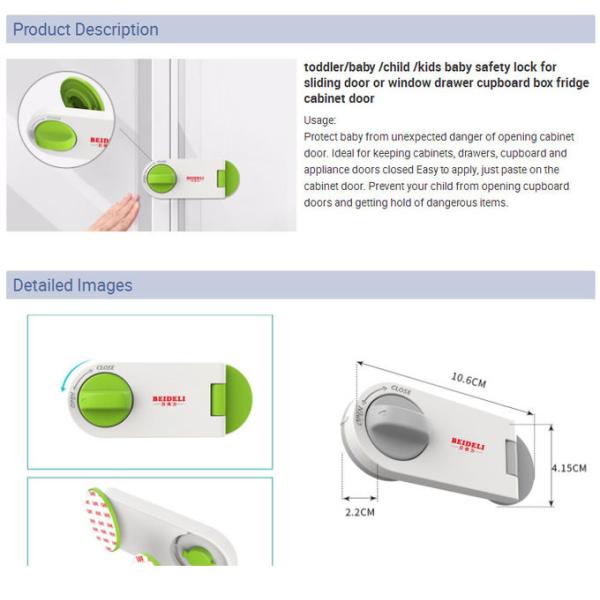 Rotatable Child Safety Window Locks For Sliding Door Or Fridge Cabinet Door