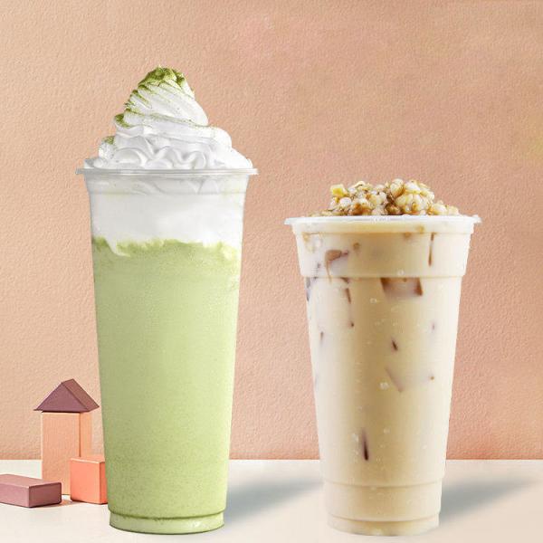 Холодный напиток принимает прочь волдырю устранимую пластиковую чашку ясную для чая молока плода