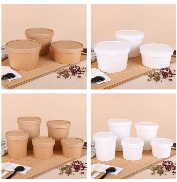 Disposable 8oz 12oz 16oz 20oz 24oz soup tub with lid  Eco Friendly Take Away Food Snack Packaging