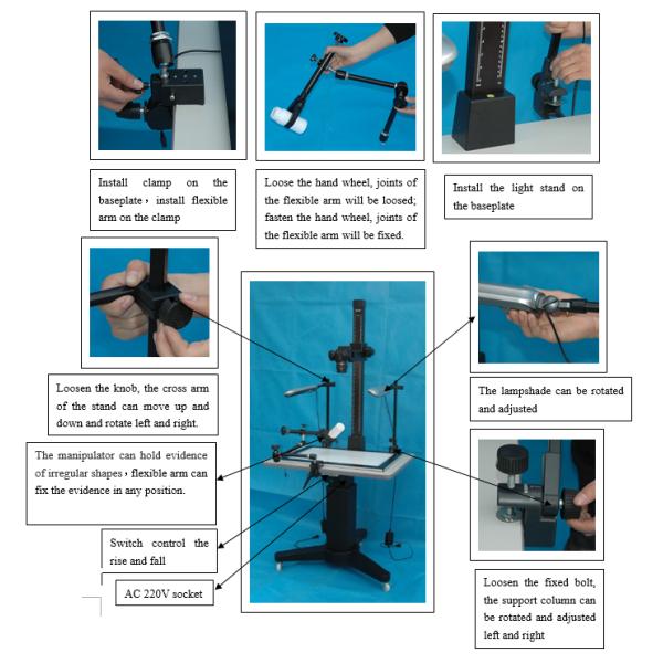 P039 BTZP-III Electric lift evidence photography objective table