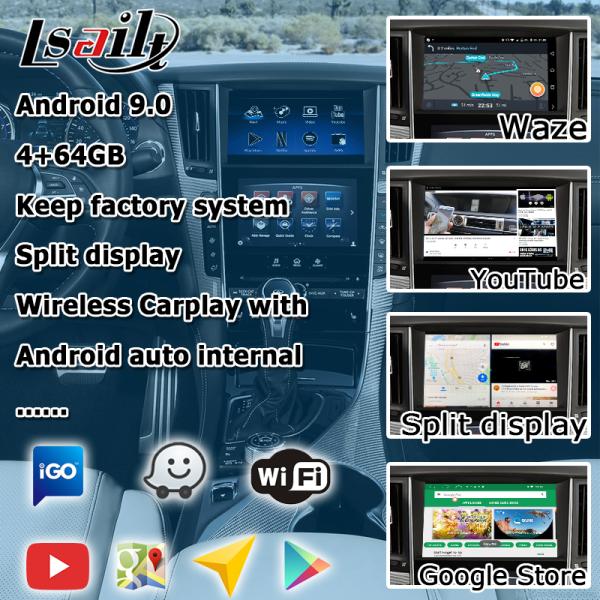 Андроид 10 интерфейса carplay навигации андроида Infiniti Q50 Q60 carplay видео-