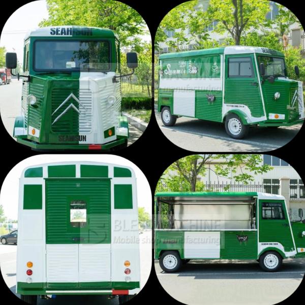 Customized Length Outdoor Street Food Cart for Fast Food Snack Catering Drinks Coffee