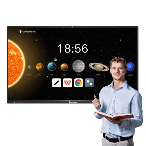 Qtenboard 4K UHD Interactive Flat Panel with Dual OS and 20-40 Point Touch for Smart Classrooms