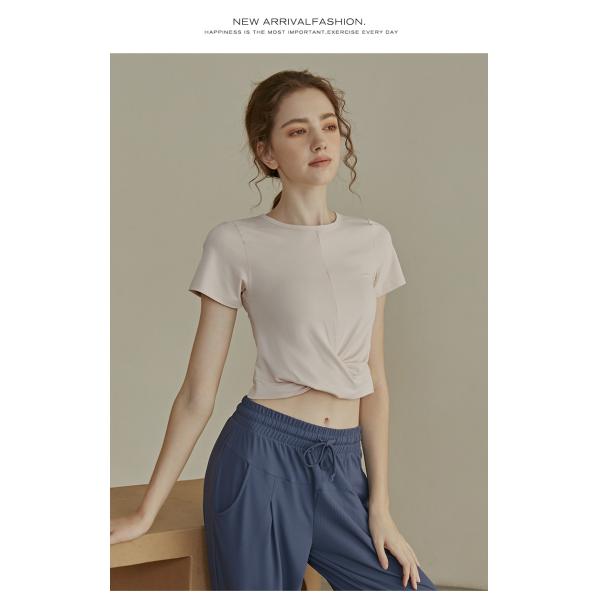 Дизайн моды бежать облегченные сухие футболки рукава краткости ткани пригонки для женщин