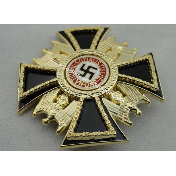 Promotional Souvenir Gift Zinc Alloy / Stainless Steel / Soft PVC Eagle Badge with Gold Plating, Imitation Hard Enamel