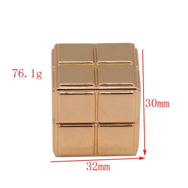 Golden Square Zinc Alloy Magnetic Perfume Cap For Simple And Generous