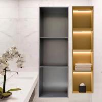 Rectangular Stainless Steel Niche In Bathroom Wall With LED Light