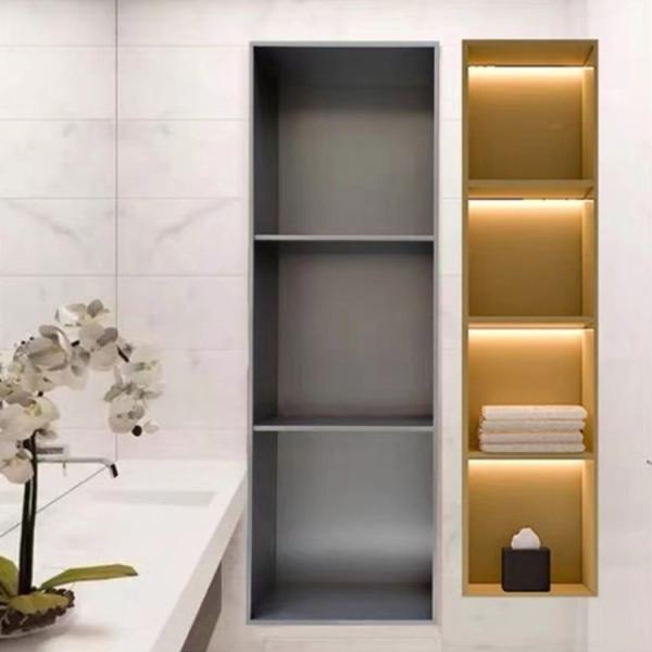 Rectangular Stainless Steel Niche In Bathroom Wall With LED Light