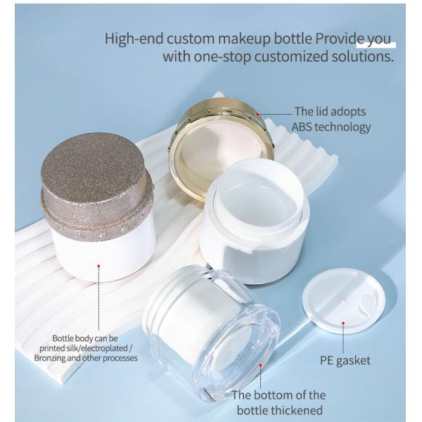 Contenedor de loción de plástico con tapa vacía para el cuidado de la piel para la crema solar 30G 50G Cosméticos para mujer Crema facial Botellas y frascos