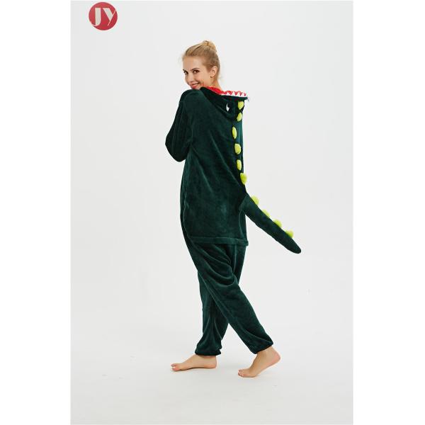 Wholesale Supersoft Fluffy Flannel Onesies Green Dinosaur Animal Pajamas Adult