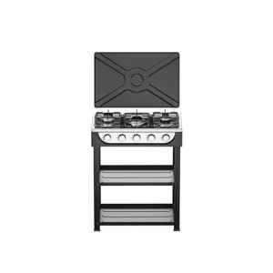 Durable Five Burner Gas Stove Manufacturer with Stainless Steel Surface and Easy