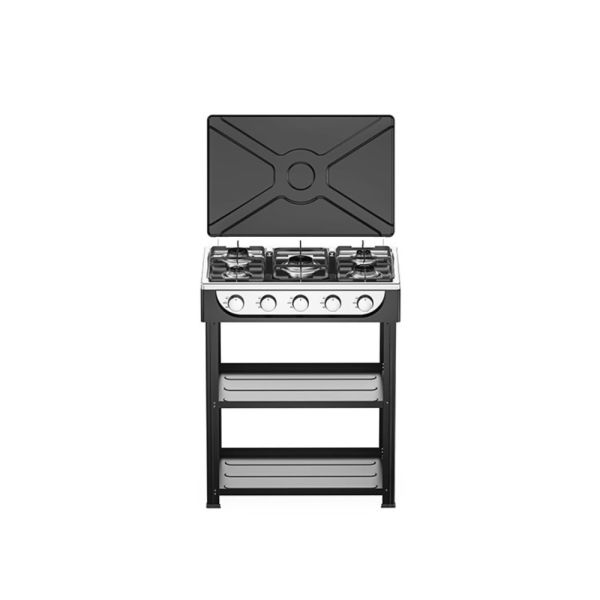 Durable Five Burner Gas Stove Manufacturer with Stainless Steel Surface and Easy