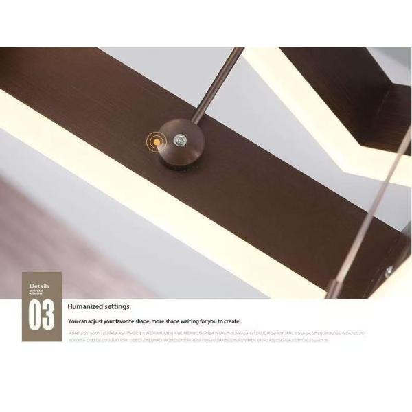 Tercera planta Sala de estar pequeña lámpara de candelabros modernos sencillos rectangulares Iluminación nórdica Salón Restaurante Bar Iluminación colgante