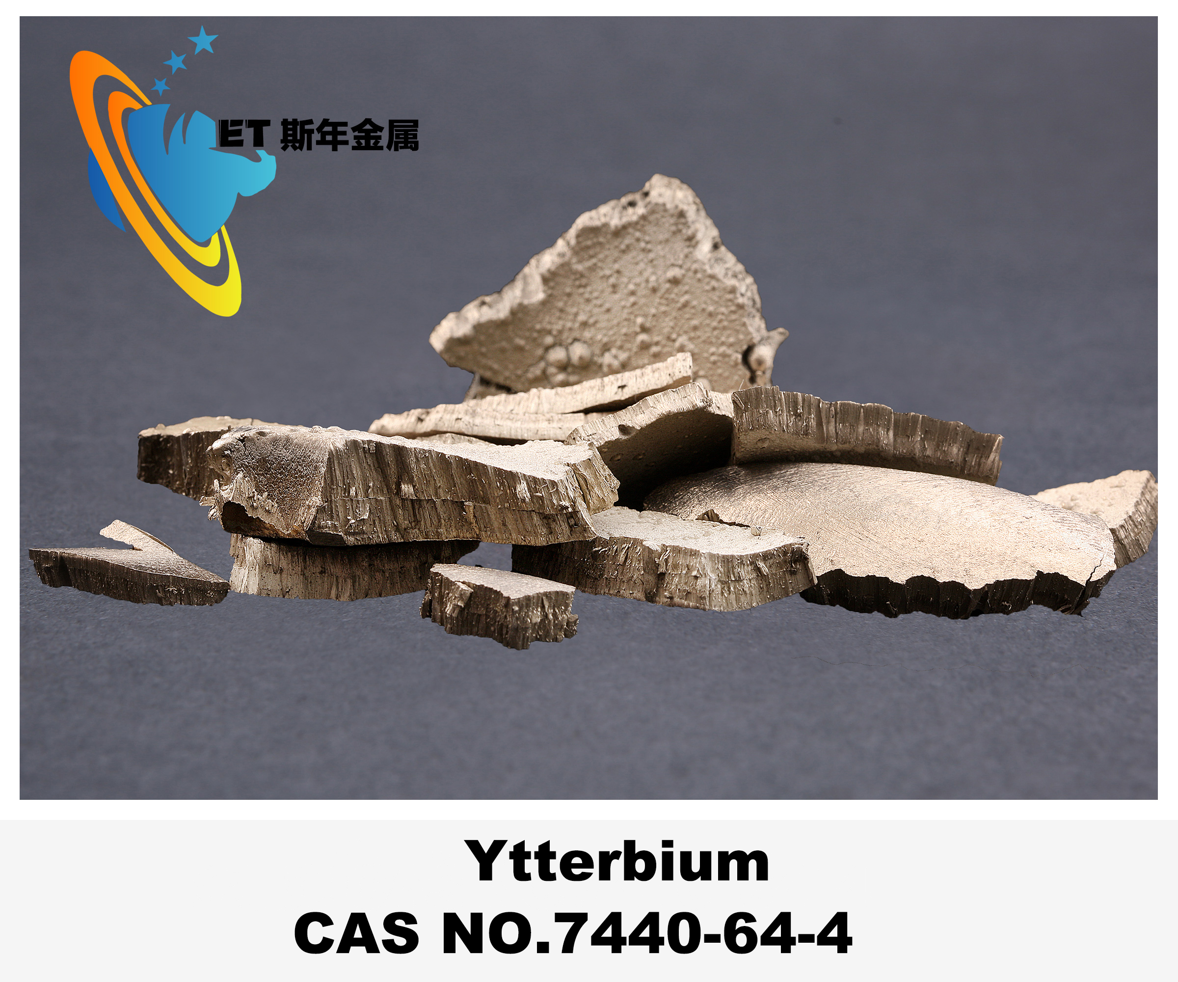 Silvery Solid Element Ytterbium Yb Chemical Element CAS 7440-64-4