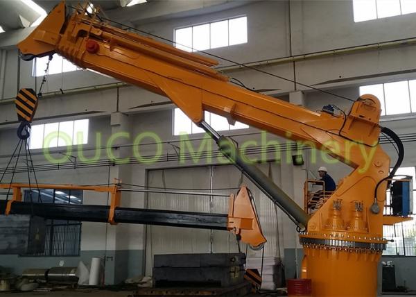 Steel Structure Offshore Pedestal Crane , 30m Pedestal Hydraulic Boom Crane