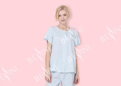 Small Rose Printed Ladies Short Pyjamas / Women'S Button Down Pajama Sets