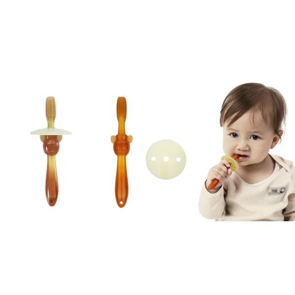 Safe Hand Operated Silicone Baby Brush For Hygienic Oral Habits Colored