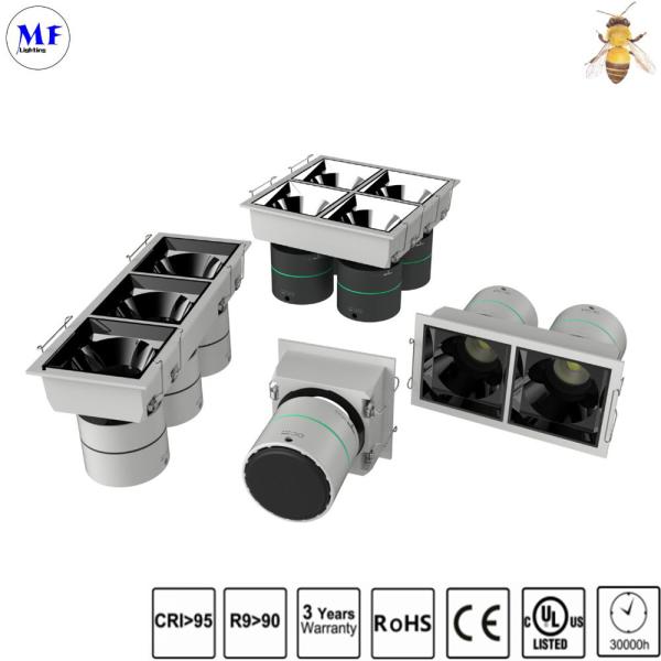 Alu. PC anti-éblouissement IP40 Rétrécissement de lumière projecteur plafond monté vers le bas lumière pour la maison