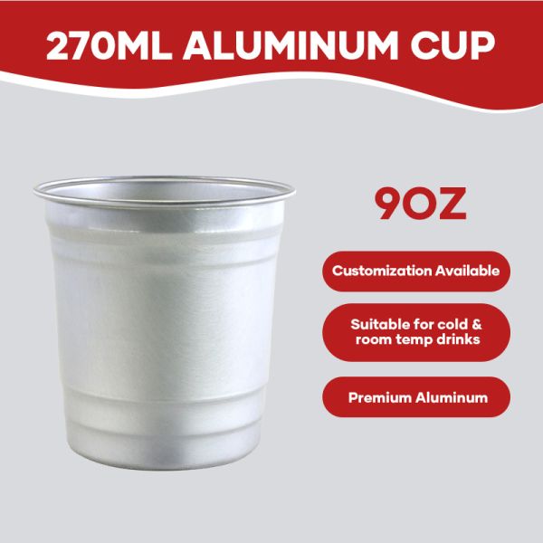 Premium Eco-Friendly Aluminum Cups (9oz / 270ml)