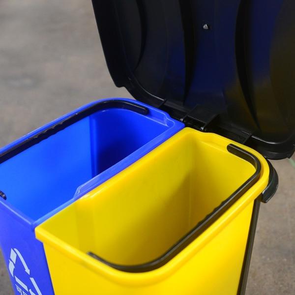 Foot Operated 12L Sorting Garbage Bins Outdoor Step And Sort Trash Can
