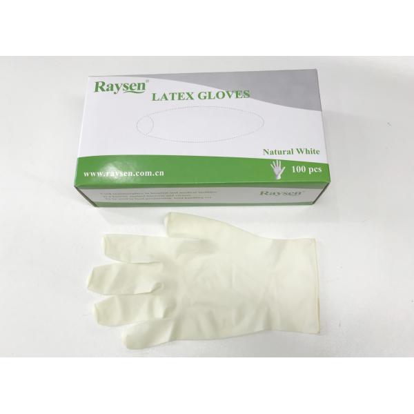 Disposable Non Sterile Latex Examination Gloves Natural White CE/ISO13485
