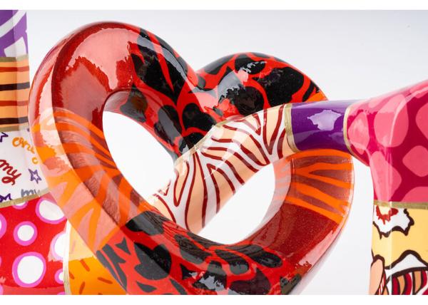 Carta de amor contemporânea moderna Escultura de fibra de vidro ao ar livre Colorida