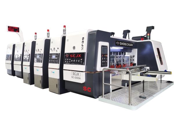3 cores que entalham a máquina de impressão ondulada cortando de Flexo da caixa