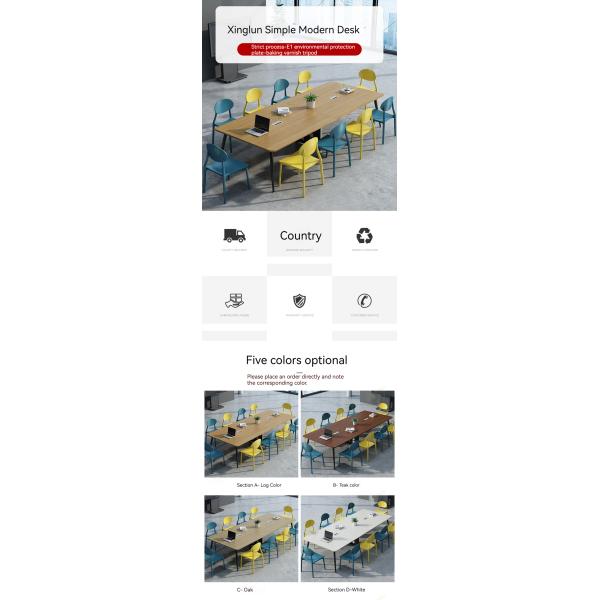 Office Furniture Conference Workbench Steel Frame Training Negotiation Table Set