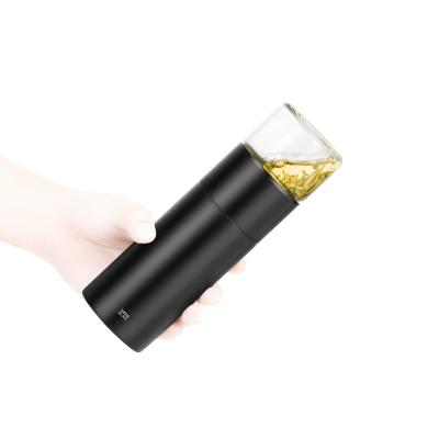 300ml Sustainable Double Wall Glass Tea Infuser Travel Cup