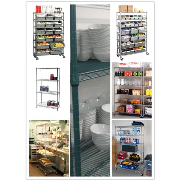 Хранения кухни шельвинг провода хромовой стали 7 ярусов шкаф ящика коммерчески серый