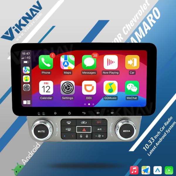 VIKNAVタッチスクリーン Android カーラジオ シェブロレット カマロ 2010-2015 アップグレード ワイヤレスカープレイ Android オート GPS ナビゲーション