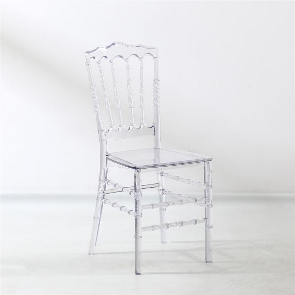 PC / PP Plastic Rental Transparent Crystal Napoleon Acrylic Wedding Clear Chiavari Hotel Banquet Chairs