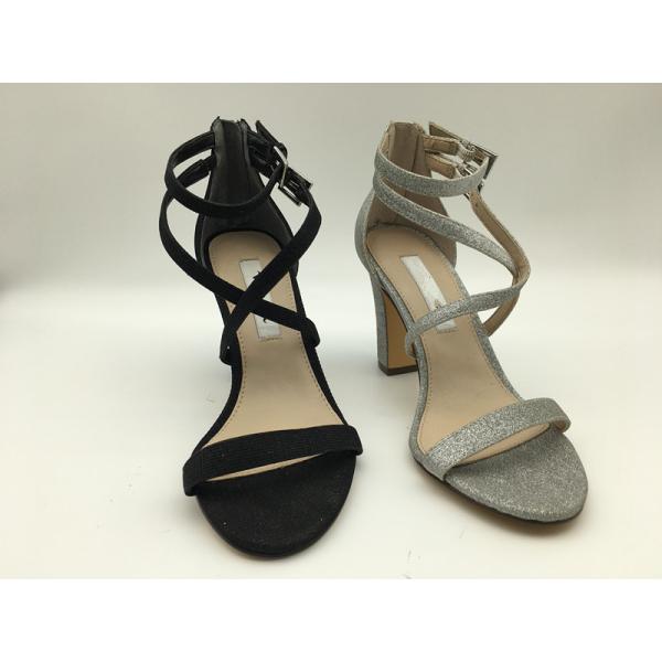 SGS Leather Open Toe Sandals Women'S Single Strap Sandals With YKK Nylon Zipper