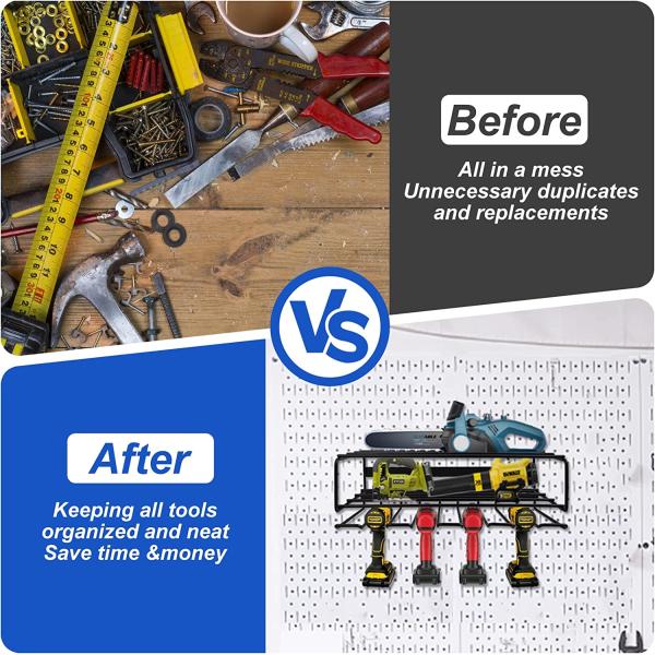 Organiseur d'outils électriques standard à 3 couches monté sur le mur 43*19*10cm Porteur de stockage d'outils